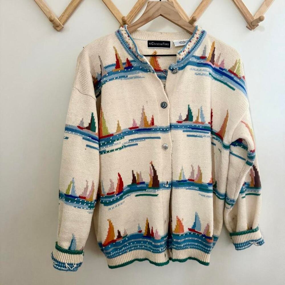 Vintage christine foley knit cardigan - Picture 2 of 8